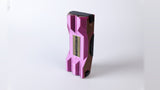 DartCase 6.0 Einzelstück 07 – Pink-Grün-Gold / Schwarz – Vorderansicht