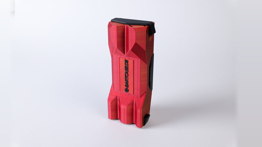 DartCase 6.0 Einzelstück 10 – Rot-Gold-Orange / Schwarz – Vorderansicht